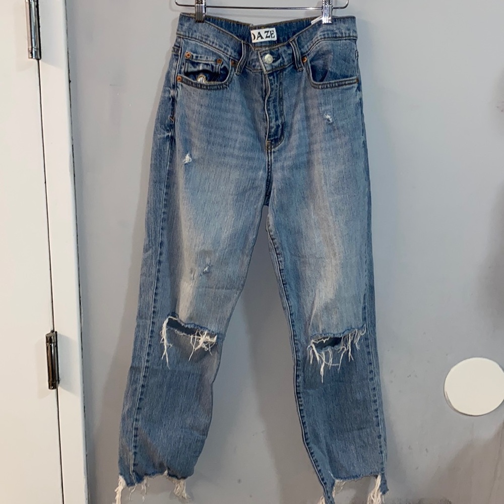 DAZE High Waisted Ripped Jeans